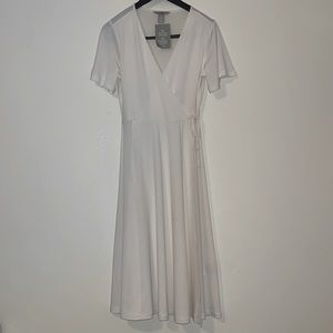 Cream H&M wrap dress- perfect for wedding festivities
